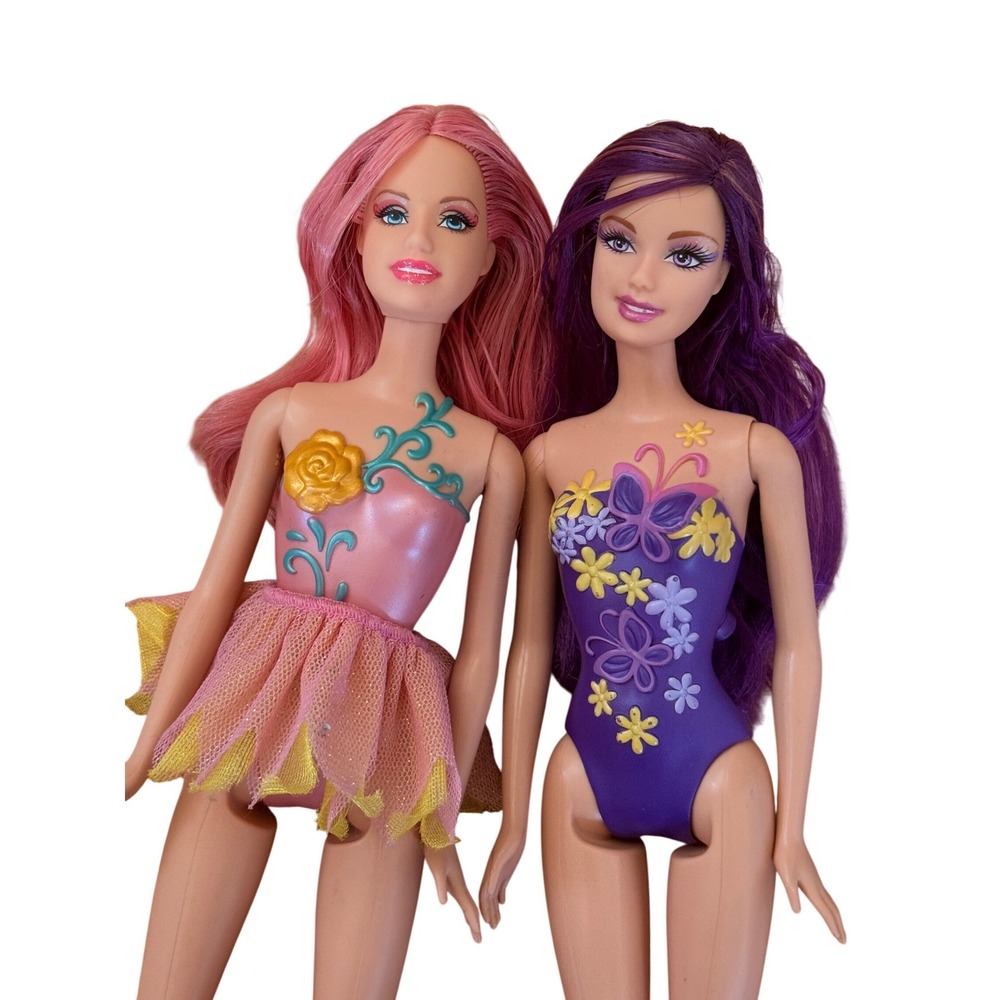Y2K 2008 Mattel Barbie Fairytopia 2 dolls bundle Barbie Fairy Dolls
